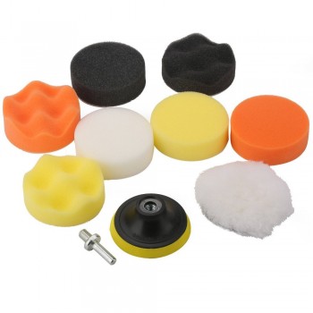 Hot Selling A Set Sponges Waves Plate Compound Car Polishing Waxing Pads Clean Paint Tools Drill Adapter soft elastic woolen