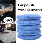 Microfiber Blue Waxing Sponge Polishing Sponge Premium Round Buffing Pad Car Care Buffer Pad