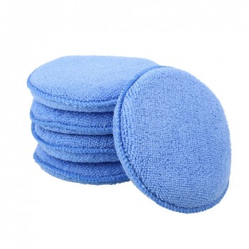 Microfiber Blue Waxing Sponge Polishing Sponge Premium Round Buffing Pad Car Care Buffer Pad