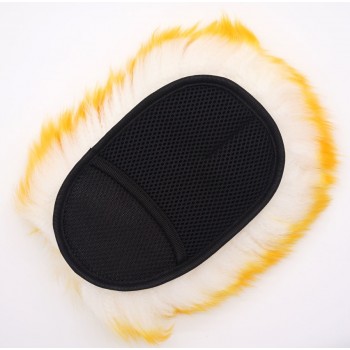 Super Long Hair Breathability Mesh Paws Sheepskin Car Washing Cleaning Polishing Gloves Luxury Lamb Wool Glove Wool Wash Mitt