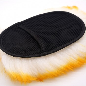 Super Long Hair Breathability Mesh Paws Sheepskin Car Washing Cleaning Polishing Gloves Luxury Lamb Wool Glove Wool Wash Mitt