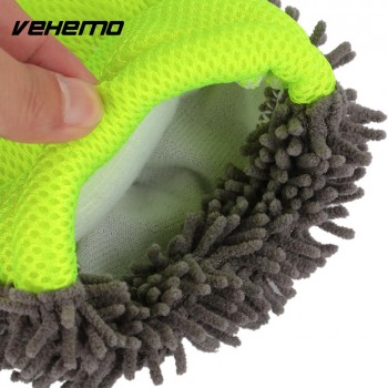 Vehemo Chenille Cleaning Cloth Washing Cleaning Glove Soft Brush Car Care Towel Hard Wearing Cleaning Tool