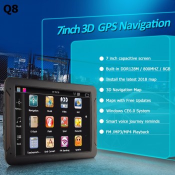 7 inch HD Car GPS Navigation FM 128M+8GB Capacitive Screen Car Vehicle Truck GPS Europe Russia US AU 2018 Free Map WinCE 6.0