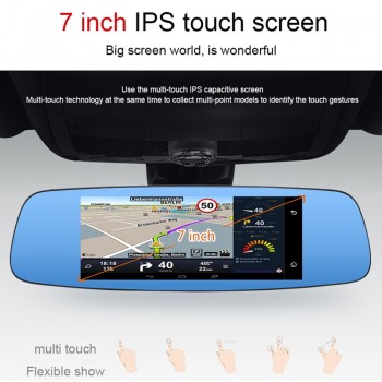 Anfilite A800 4G/3G 7 inch Android 5.1 truck GPS navigation Dash cam Video drive Recorder Rear view mirror with car DVR Camera