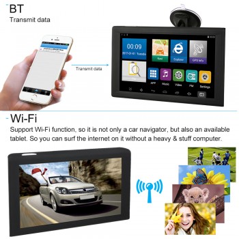 Universal 9 Tablet GPS Navigation Android Smart System 16GB Car Stereo Audio Player Multimedia Entertainment Wi-Fi BT FM USB/SD