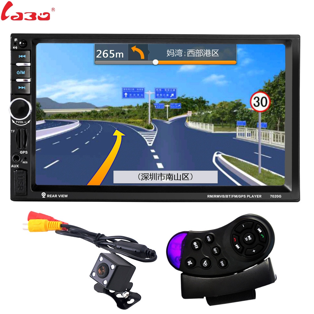 LaBo 7 2 Din Car Radio Multimedia Player GPS Navigation Camera Bluetooth MP4 MP5 Stereo Audio Auto steering-wheel Free Map