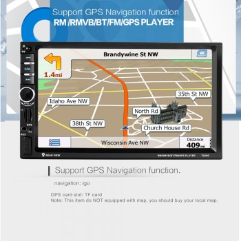 LaBo 7 2 Din Car Radio Multimedia Player GPS Navigation Camera Bluetooth MP4 MP5 Stereo Audio Auto steering-wheel Free Map