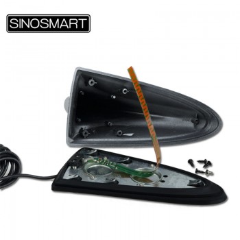 SINOSMART High Quality Car Shark Analog TV Antenna with Amplifier+Booster Black and White