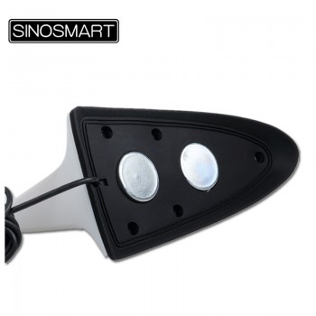 SINOSMART High Quality Car Shark Analog TV Antenna with Amplifier+Booster Black and White