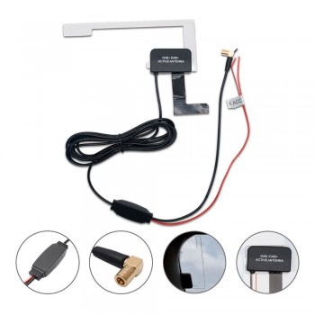 DAB / DAB+ Digital Car Radio Active Antenna Aerial SMB Right Angle Glass Mount