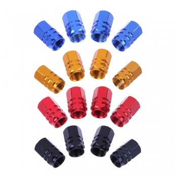 4Pcs Universal Aluminum Car Tyre Air Valve Caps Bicycle Tire Valve Cap Car Wheel Styling Round Red Black Blue Silver Gold