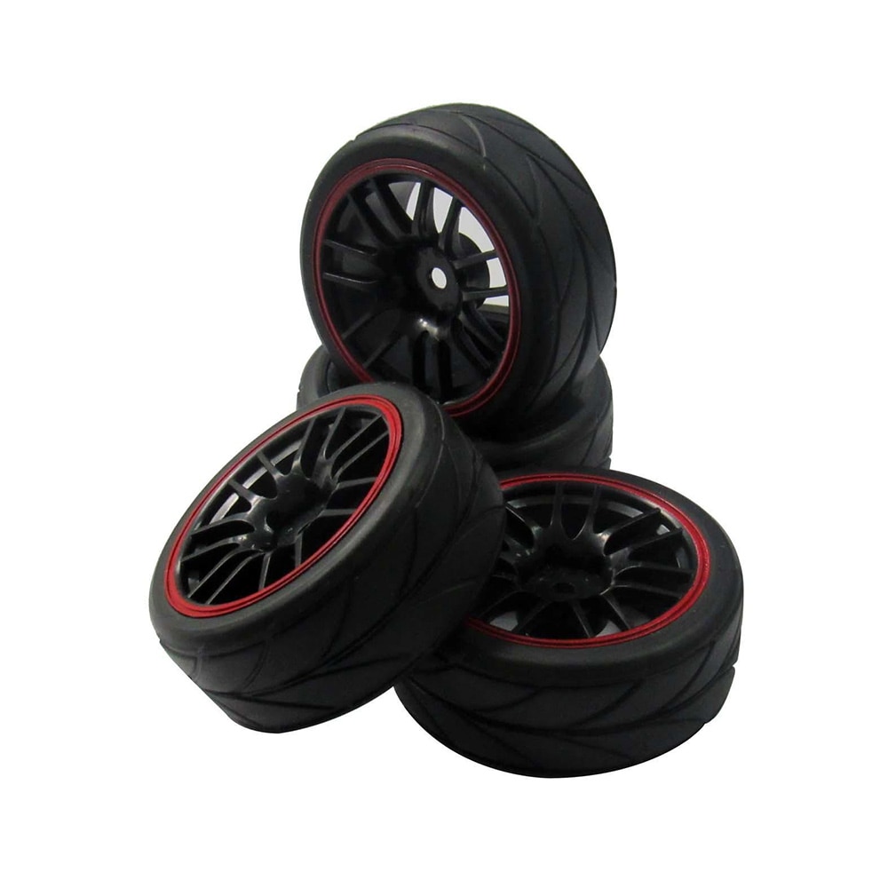 4PCS Greenbang RC Racing Rubber Tires Fit HSP HPI 9068-6081 1/10 Car On Road Wheel Rim