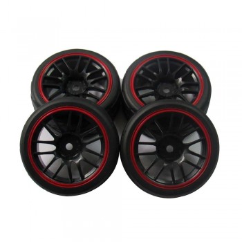 4PCS Greenbang RC Racing Rubber Tires Fit HSP HPI 9068-6081 1/10 Car On Road Wheel Rim