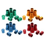 8pcs TR413 Aluminium Alloy Wheel Tyre Tire Cover Valve Stem Sleeves  with Hex Caps Red Yellow Blue Green Left Right Front Rear