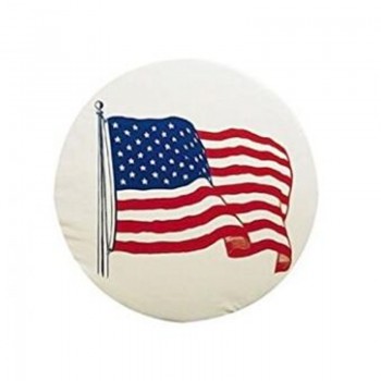 1Pcs Car White 14, 15,16, 17 inch USA Flags PVC PU Spare Tire Tyre Wheel  Valve Cover For America Flag Cars Accessories