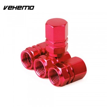 Vehemo 4X Car Tire Wheel Stem Aluminum Alloy Air Valve Cap Tyre Cover Red/Blue