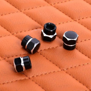 4 Pcs Universal Aluminum Auto Bicycle Car Tire Valve Caps Tyre Wheel Hexagonal Ventile Air Stems Cover Airtight Rims Accessories