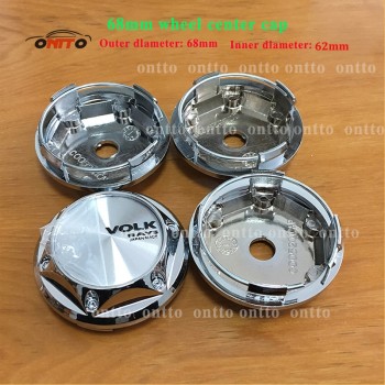 4pcs 68MM Chrome Wheel Center Hub Cap vossen VOLK SPOON SPORTS Wheel Dust-proof emblem covers