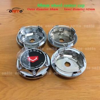 4pcs 68MM Chrome Wheel Center Hub Cap vossen VOLK SPOON SPORTS Wheel Dust-proof emblem covers