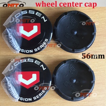 Car styling 4pcs/lot 56mm Black Car Custom Alloy ABS Rim Wheel Hub Hubcaps Center Center Caps Cover for vossen car emblem badge