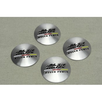 4Pcs Mugen Power Aluminum Alloy Vip Car Wheel Center Hub Caps Stickers Emblems