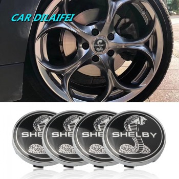 4pcs 60mm 3D Cobra Snake Car Emblem Tire Wheel Center Hub Cap Badge wheel Decal Sticker for Ford mustang Shelby GT500 GT350