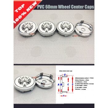 Wholesale Car Wheel Hub caps 100pcs/lot Car Wheel Center Hub Cap Car Rim Emblem Badge cover for wolf head logo Car Styling