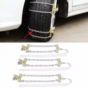 Manganese Steel Tire Anti-skid Steel Chain Snow Mud Car Security Tyre Belt Clip-on Chain for Car Truck SUV Speed Limit 40Km/hour