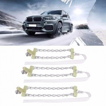 Manganese Steel Tire Anti-skid Steel Chain Snow Mud Car Security Tyre Belt Clip-on Chain for Car Truck SUV Speed Limit 40Km/hour