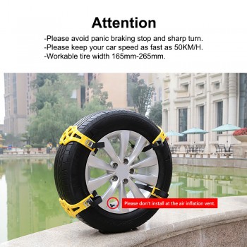 Car Tire Snow Adjustable Anti-skid Safety Double Snap Skid Wheel TPU Chains Easy to operate Banwinoto