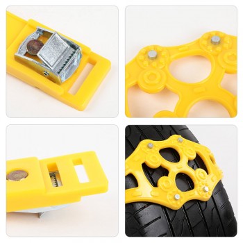 Car Tire Snow Adjustable Anti-skid Safety Double Snap Skid Wheel TPU Chains Easy to operate Banwinoto