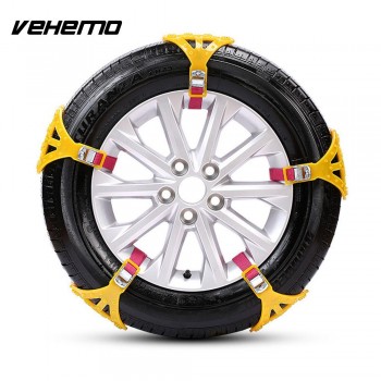 Free shipping 5pcs Snow Tire Belt Anti-Skid Chains Universal Thickened Snow Chain Truck SUV Climbing Mud Ground Yellow TPU