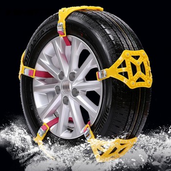 Free shipping 5pcs Snow Tire Belt Anti-Skid Chains Universal Thickened Snow Chain Truck SUV Climbing Mud Ground Yellow TPU