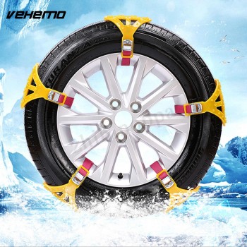 Free shipping 5pcs Snow Tire Belt Anti-Skid Chains Universal Thickened Snow Chain Truck SUV Climbing Mud Ground Yellow TPU