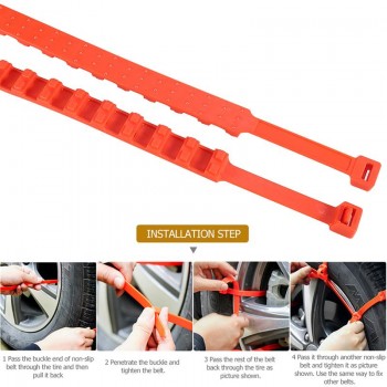 5pcs Car Anti-Skid Tire Chains Set Flexible Nylon Automobile Mud Out The Snow Tires Non-Slip Strap Snow Chains Tire Chain Kit