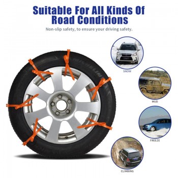 5pcs Car Anti-Skid Tire Chains Set Flexible Nylon Automobile Mud Out The Snow Tires Non-Slip Strap Snow Chains Tire Chain Kit