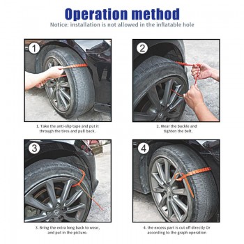 5pcs Car Anti-Skid Tire Chains Set Flexible Nylon Automobile Mud Out The Snow Tires Non-Slip Strap Snow Chains Tire Chain Kit