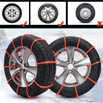 5pcs Car Anti-Skid Tire Chains Set Flexible Nylon Automobile Mud Out The Snow Tires Non-Slip Strap Snow Chains Tire Chain Kit