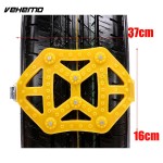 Vehemo Yellow Mud Wheel Snow Tire Belt Winter Driving Snow Chain Durable Anti-Skid Chains Emergency Truck SUV Roadway Safety