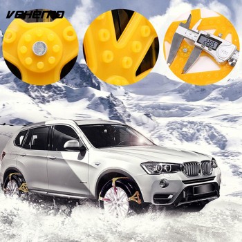 Vehemo Yellow Mud Wheel Snow Tire Belt Winter Driving Snow Chain Durable Anti-Skid Chains Emergency Truck SUV Roadway Safety