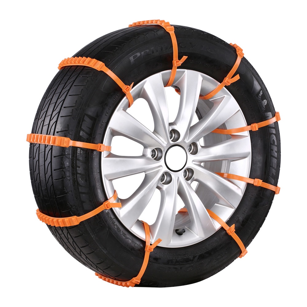 FLY5D Nylon Universal Anti-Skid Tire Chain Orange 155-285MM OPP Bag Snow Chain Wear Resistant And Safety Suitable For Auto