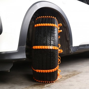 FLY5D Nylon Universal Anti-Skid Tire Chain Orange 155-285MM OPP Bag Snow Chain Wear Resistant And Safety Suitable For Auto