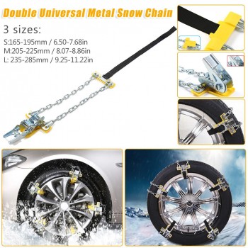 1PC New High Quality Double Universal Metal Snow Chain A Wear-resistant Pad Is Designed To Protect The Tires Car Accessories