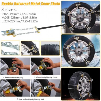 1PC New High Quality Double Universal Metal Snow Chain A Wear-resistant Pad Is Designed To Protect The Tires Car Accessories