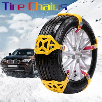 6PCS/ Set Universal Beef Tendon Thickened Emergency Tire Chains Snow Chains Anti-skid Chains With Gloves Car Accessories