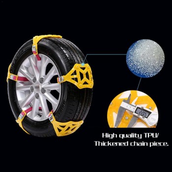 6PCS/ Set Universal Beef Tendon Thickened Emergency Tire Chains Snow Chains Anti-skid Chains With Gloves Car Accessories