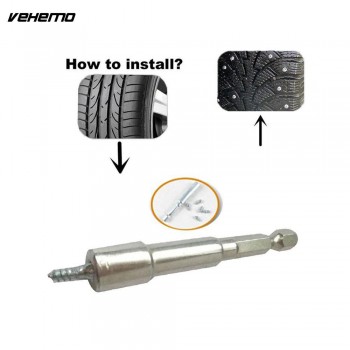 Vehemo 12mm Wrench Tire Stud Screws Anti-Slip Tyre Screw Universal Durable Snow Chains