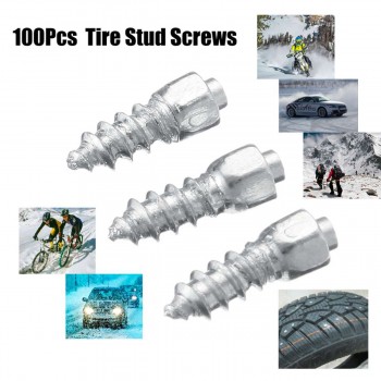 100Pcs Car Tires Studs Anti-Slip Wheel Tire Screw Non-Skip Stud Winter Snow Chains Ice Spikes Racing Track Tyre Screws