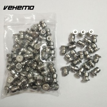 Vehemo 100pcs Aluminum Alloy Wheel Lug Ice Snow Nail Car Tire Stud Spare Winter Anti-Slip Automobile Screw