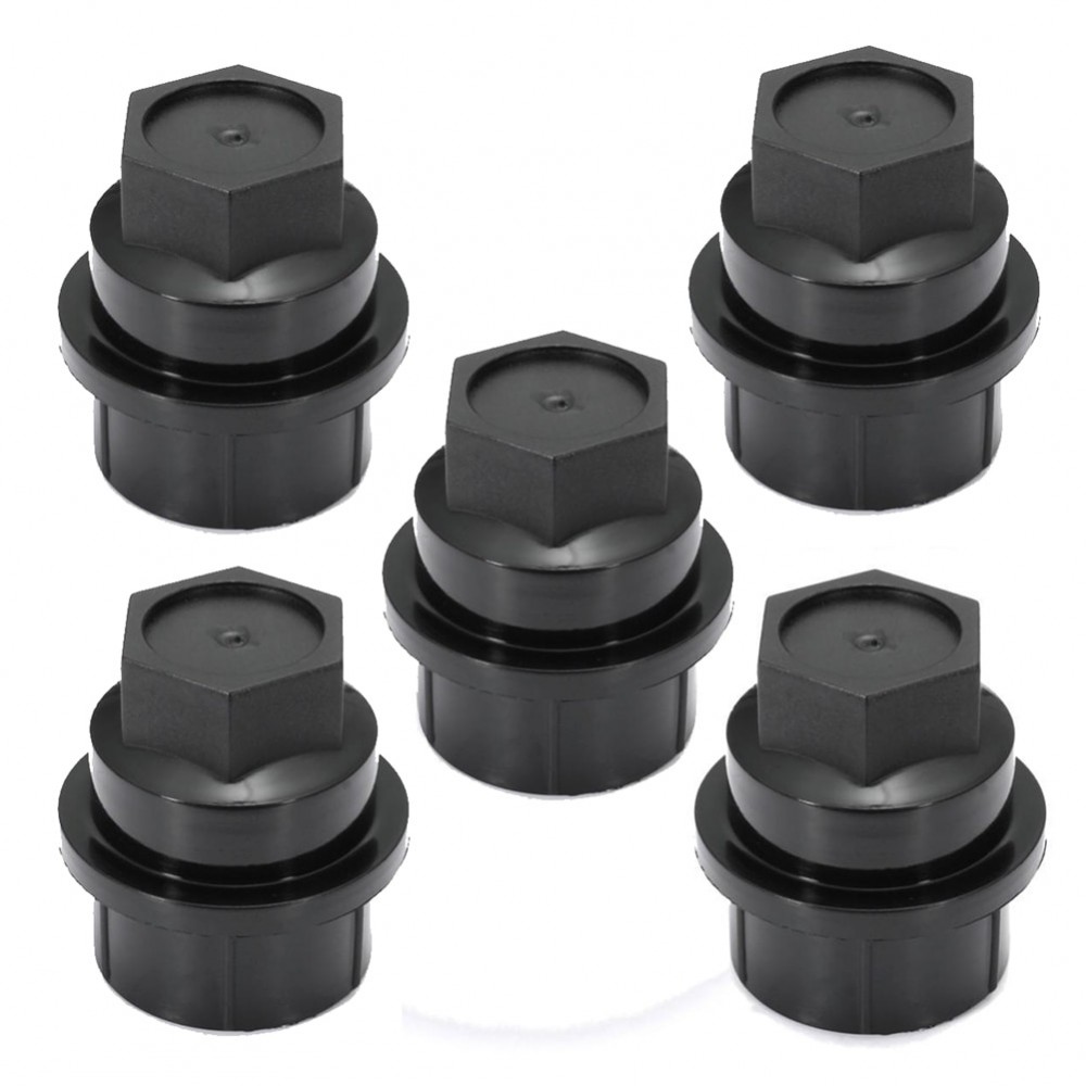 5x 27mm Universal Car Auto Plastic Wheel Lug Nut Covers Caps Black